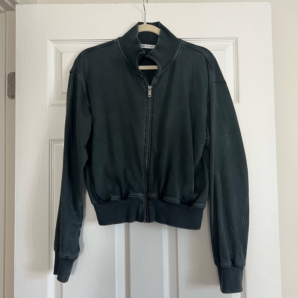 Zara rib knit zip up bomber jacket - Picture 2 of 5